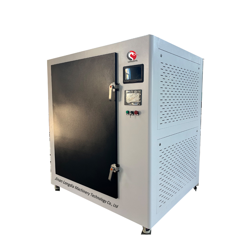Microwave heating equipment inside a commercial processing facility