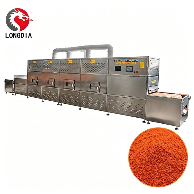 Continuous Microwave Spice Seasoning Powder Drying Sterilization Processing Equipment